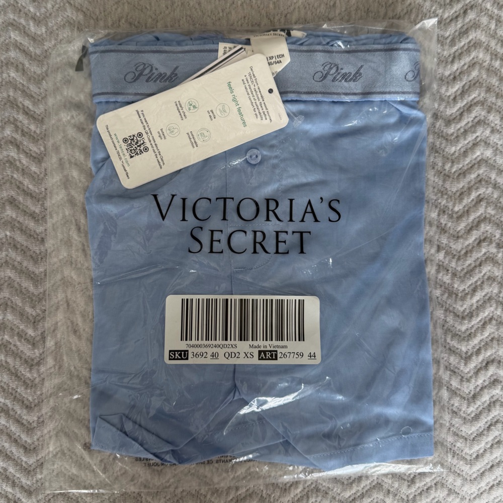 Victoria Secret PINK Tencel Pajama Shorts Blue XS Soft Lounge Sleep NWT - Picture 6 of 6